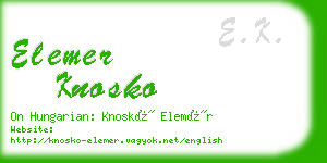 elemer knosko business card